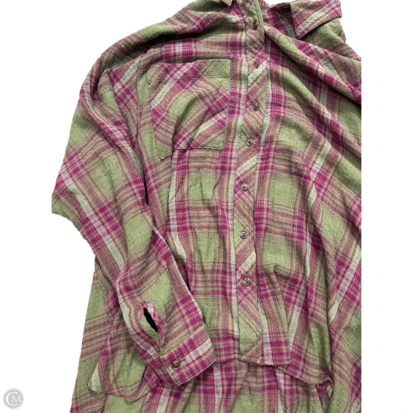 Top Long Sleeve By Bdg In Plaid Pattern, Size: S