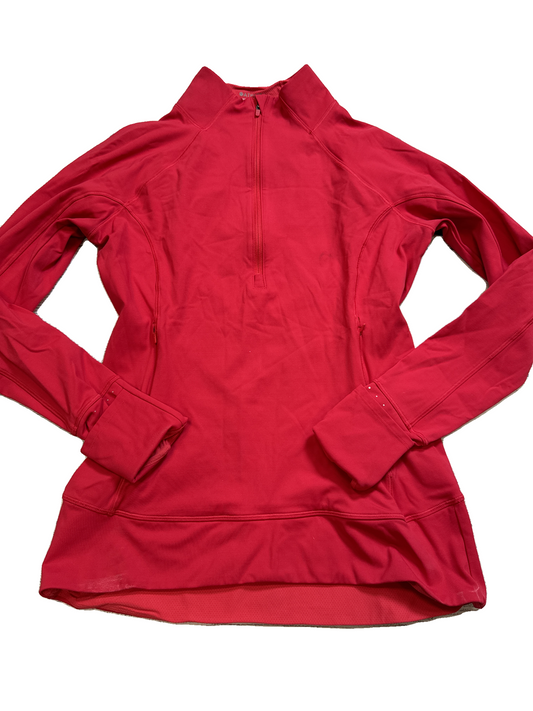 Athletic Top Long Sleeve Collar By Athleta In Red, Size: S