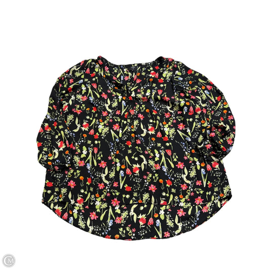 Top Long Sleeve By Tahari By Arthur Levine In Black, Size: 1x