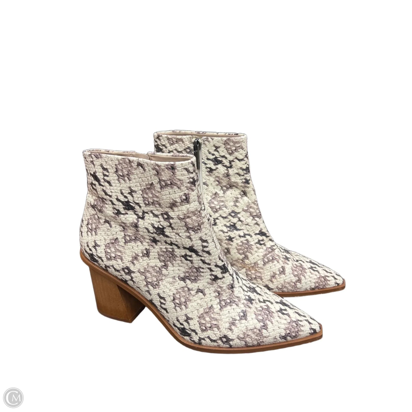 Boots Ankle Heels By 1.State In Snakeskin Print, Size: 10