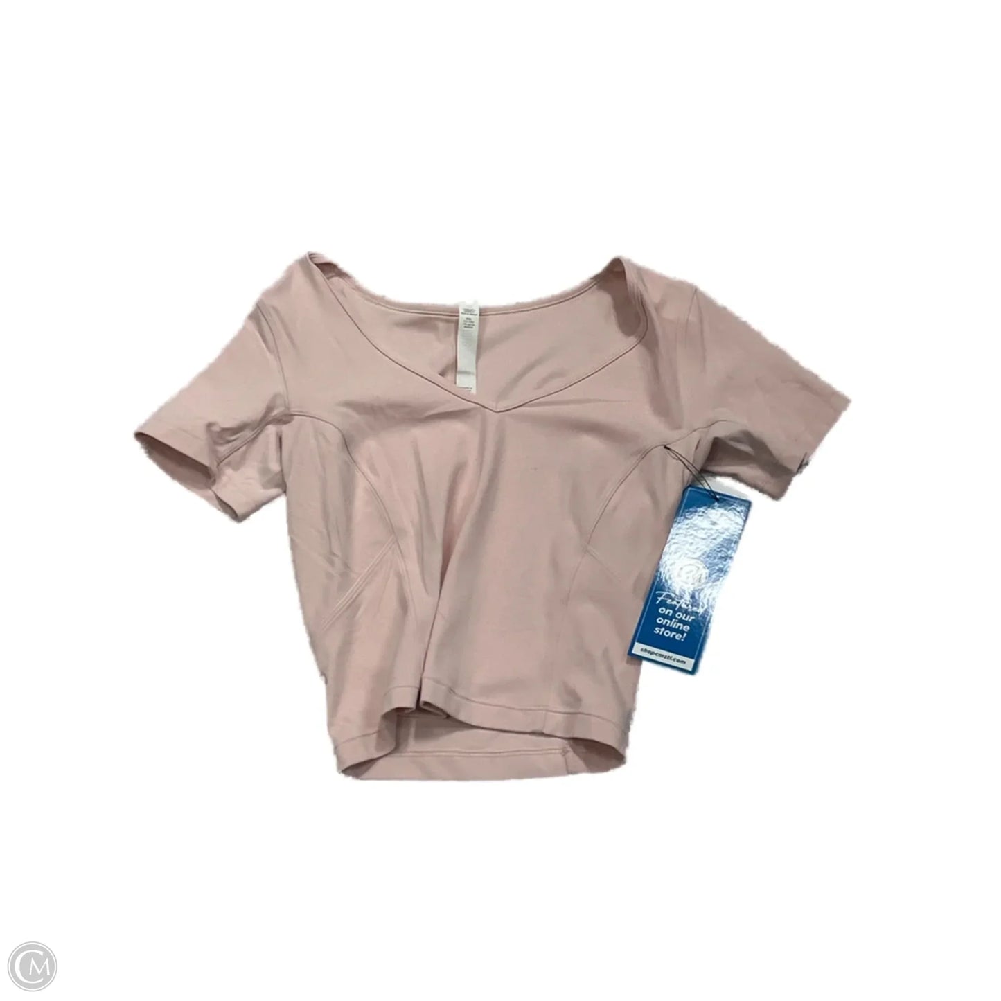 Athletic Top Short Sleeve By Lululemon In Pink, Size: S