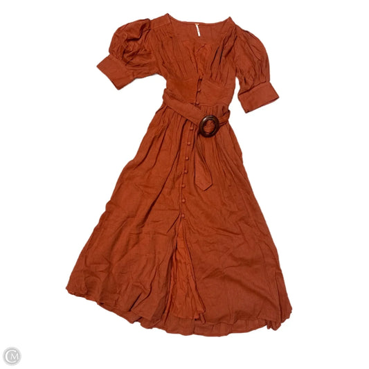 Dress Casual Midi By Free People In Orange, Size: Sp