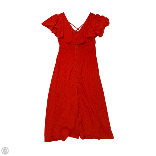 Dress Casual Midi By Free People In Orange, Size: Xs
