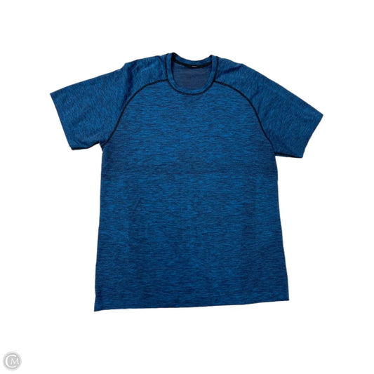 Athletic Top Short Sleeve By Lululemon In Blue, Size: Xl