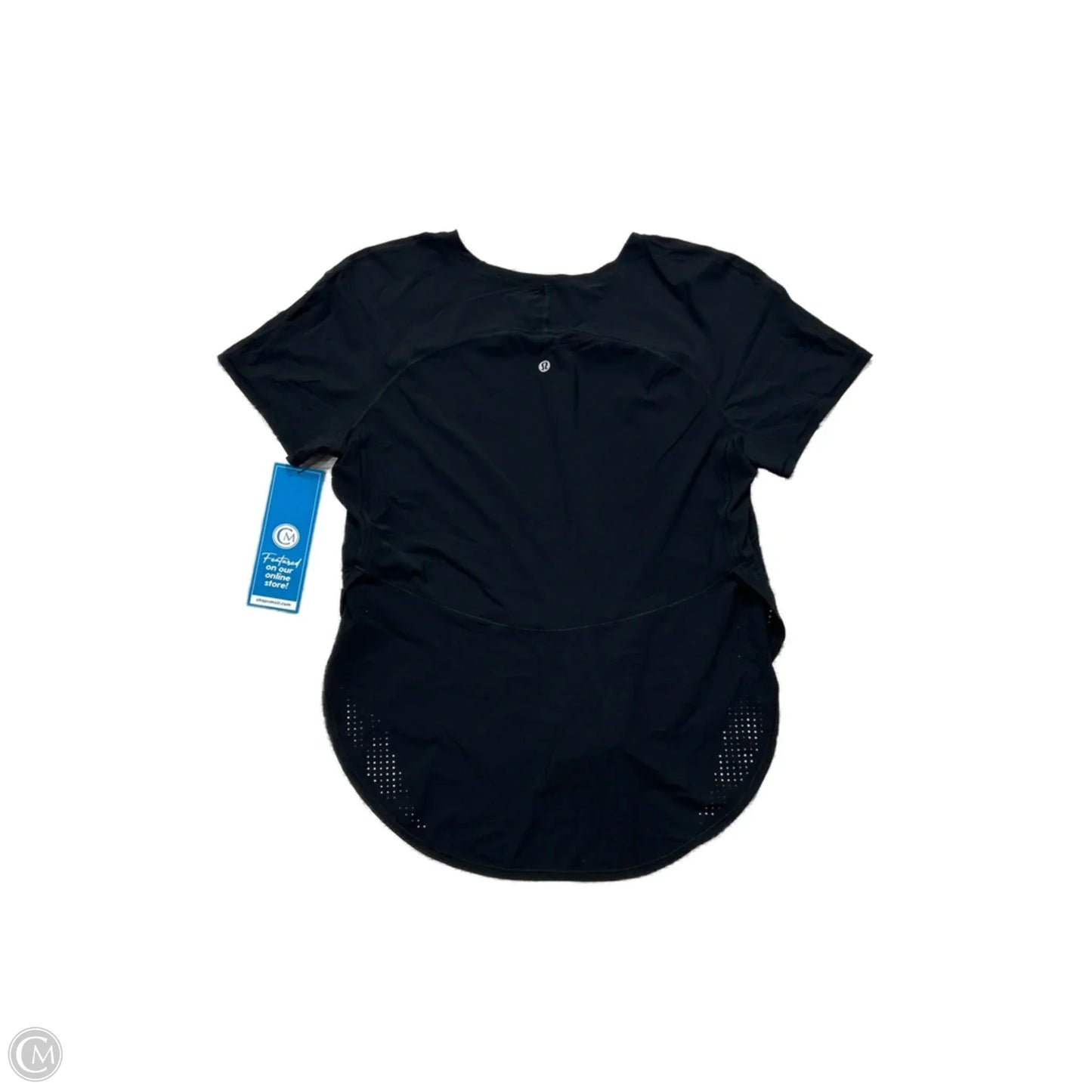 Athletic Top Short Sleeve By Lululemon In Black, Size: M