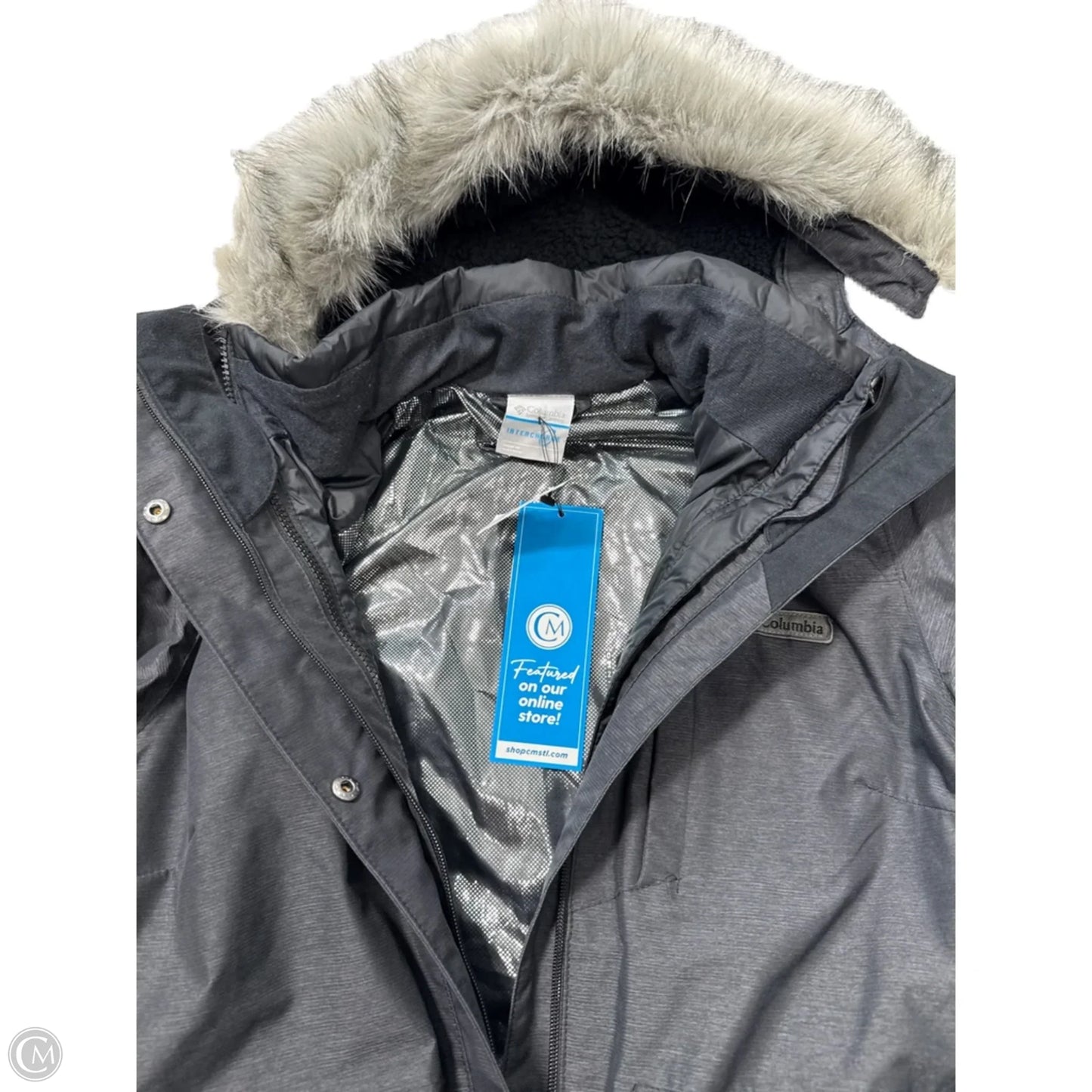 Coat Puffer & Quilted By Columbia In Grey, Size: M