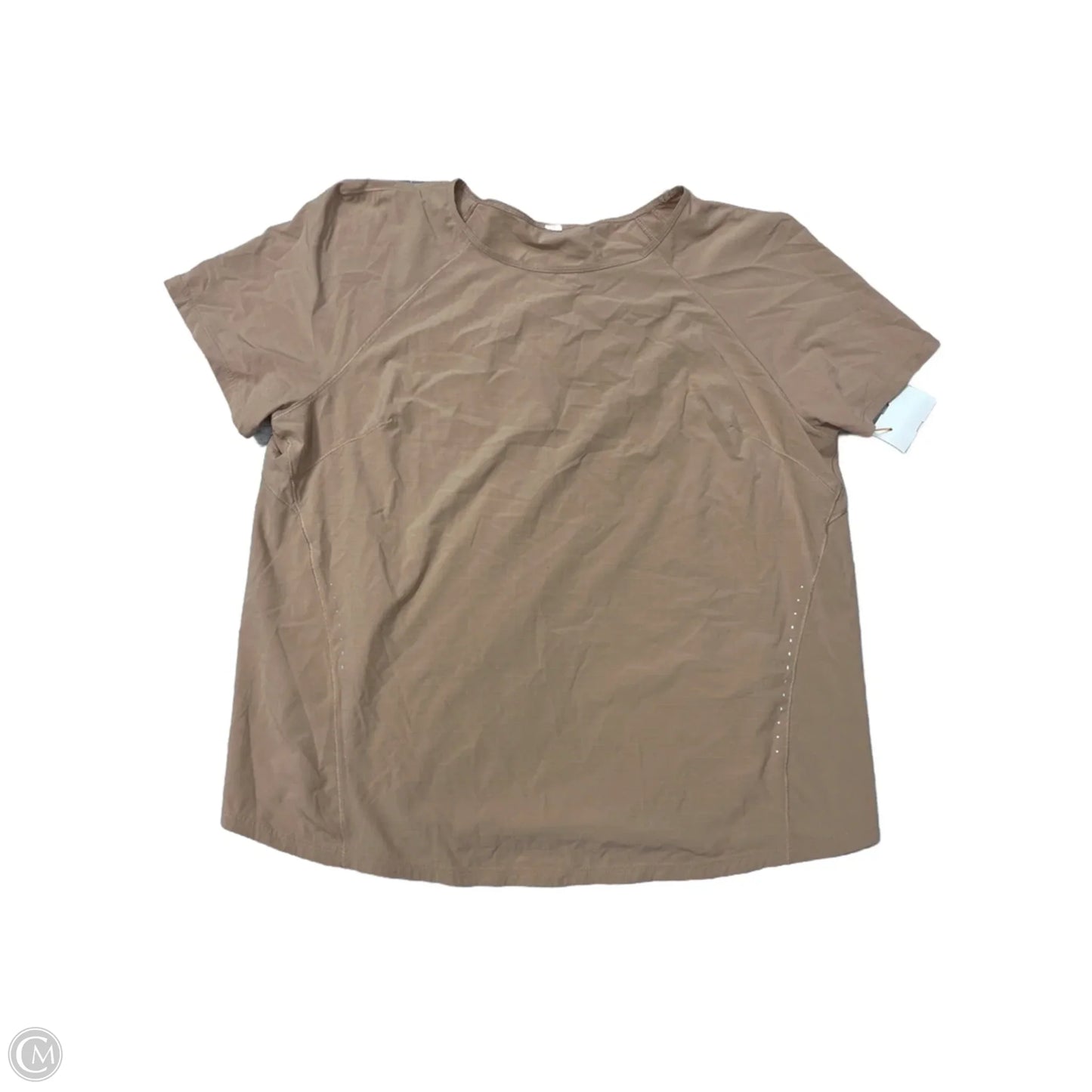 Athletic Top Short Sleeve By Lululemon In Tan, Size: L