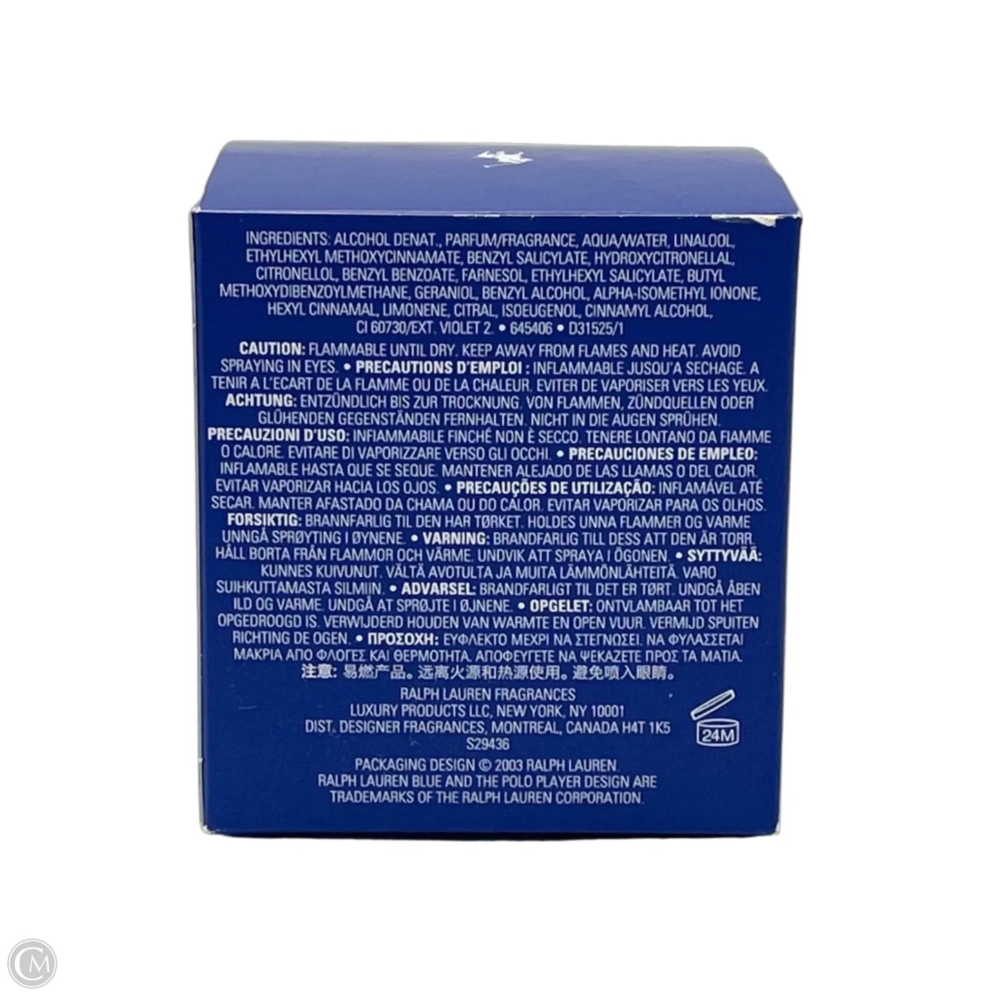 Ralph Lauren Blue 4.2 oz. Eau de Toilette Designer Fragrance