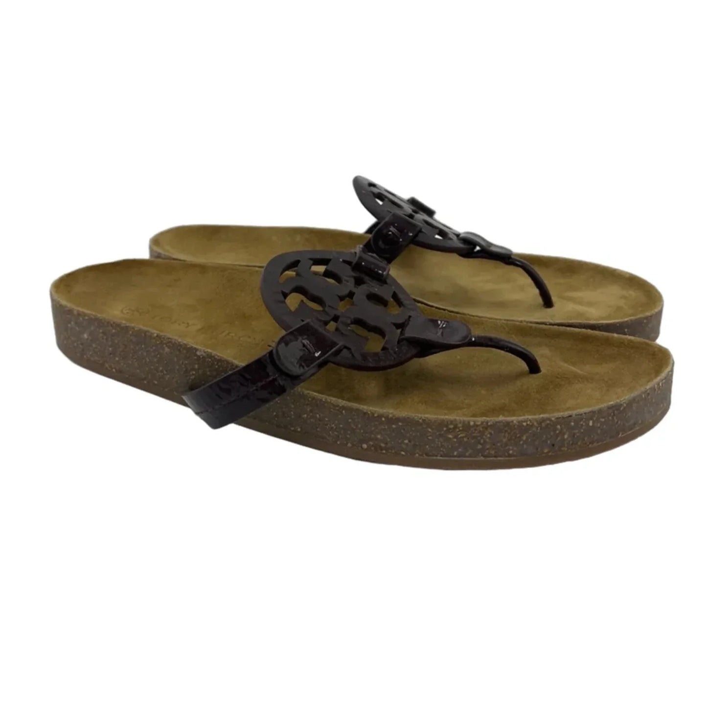 Tory Burch Miller Cloud Designer Sandals In Maroon, Size: 10.5