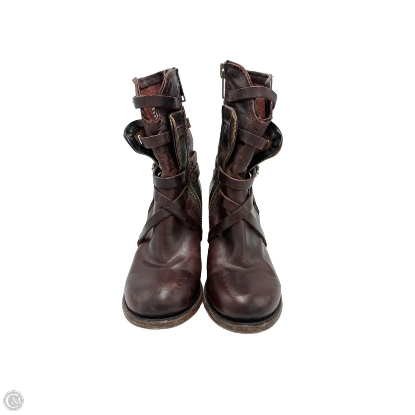 Shoes Heels Block By Freebird In Maroon, Size: 9
