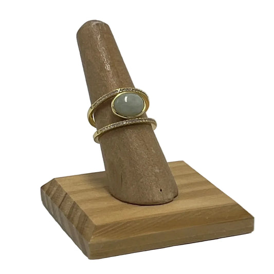 Statement Ring in Gold and Green, Size: