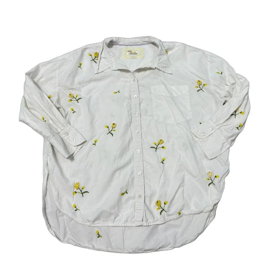 Blouse Long Sleeve By Maeve In White, Size: Mp