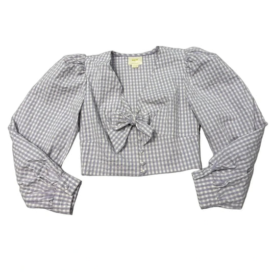 Top Long Sleeve By Maeve In Purple & White, Size: S