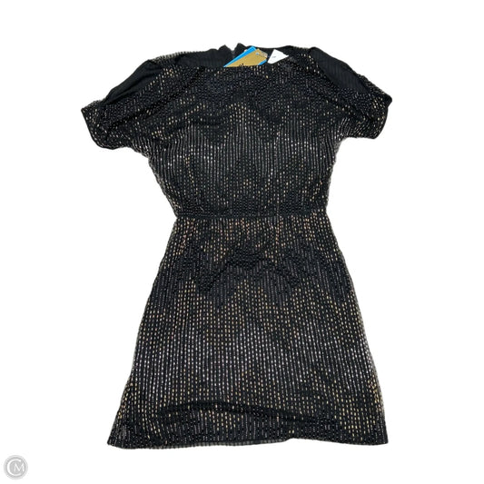 Dress Designer By Alice + Olivia In Black & Gold, Size: S