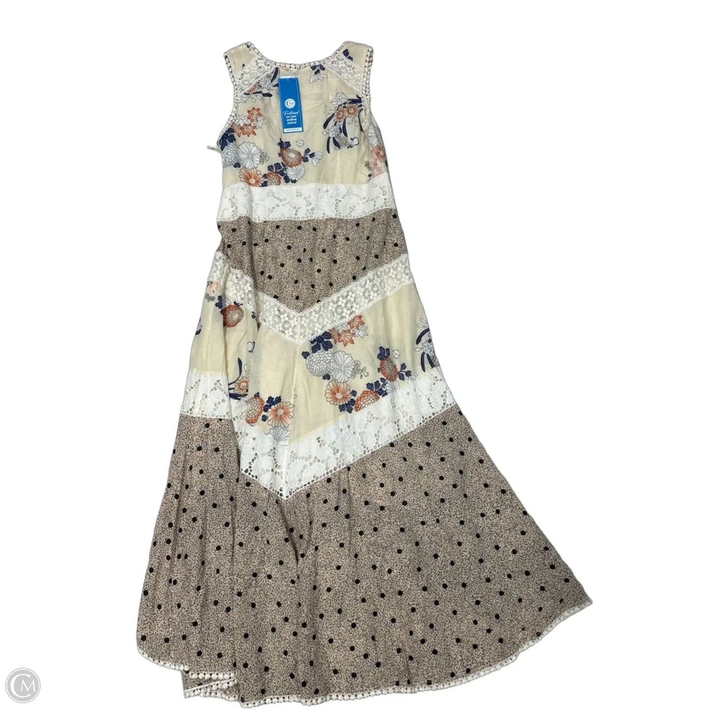 Dress Casual Maxi By Anthropologie  In Cream, Size: L