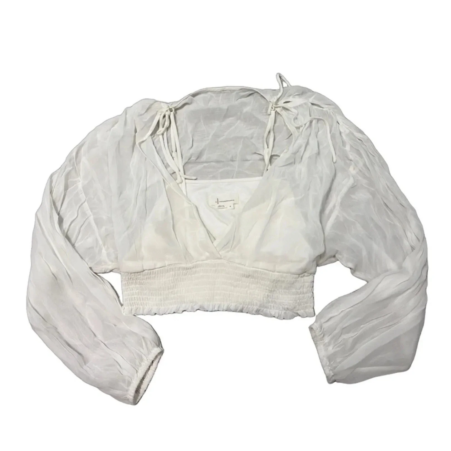 Top Long Sleeve By Anthropologie In White, Size: M