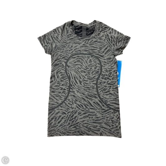 Athletic Top Short Sleeve By Lululemon In Grey, Size: S