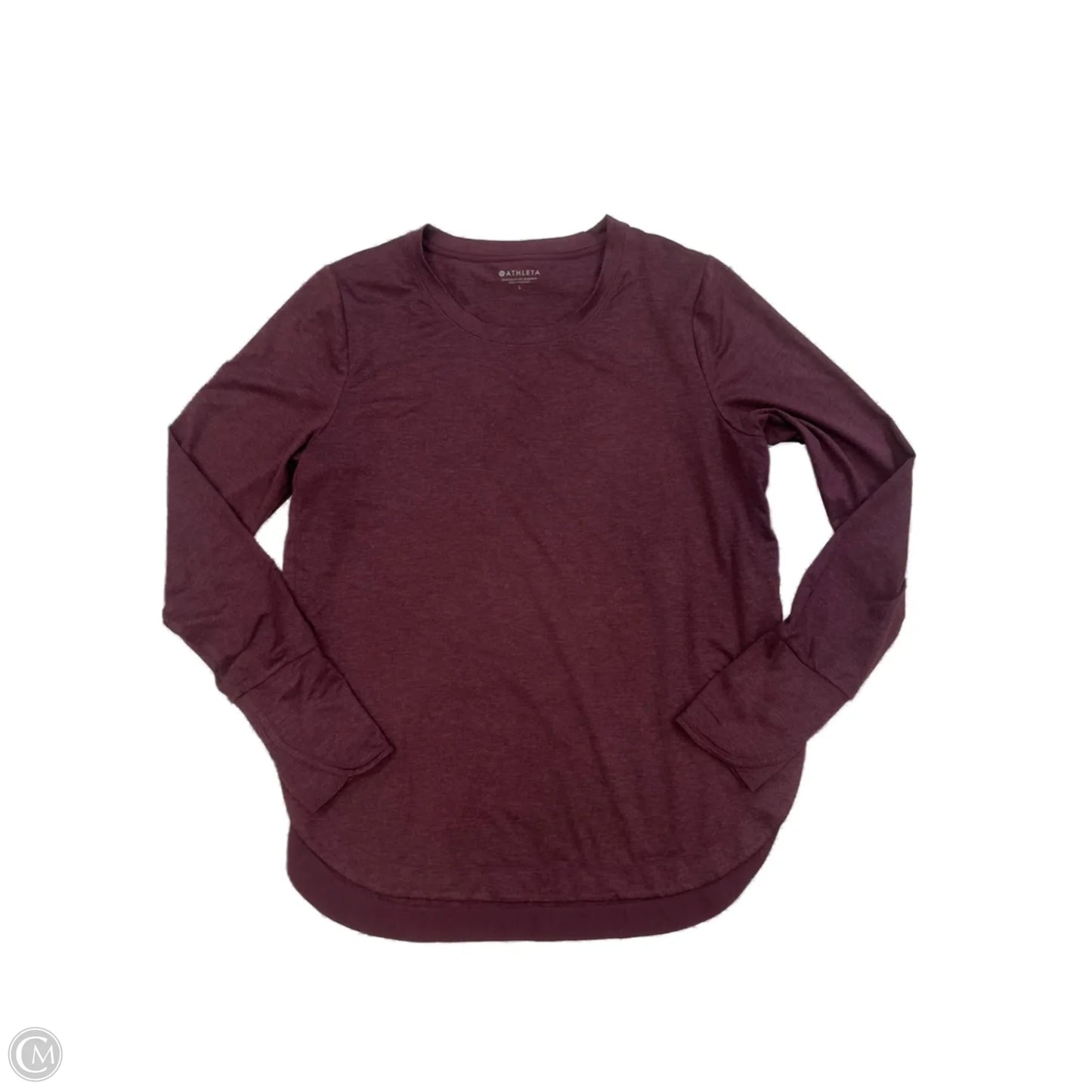 Athletic Top Long Sleeve Crewneck By Athleta In Maroon, Size: L