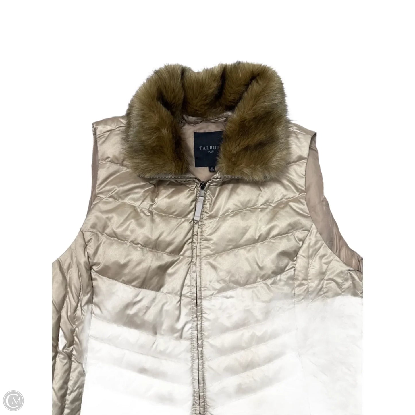 Vest Puffer & Quilted By Talbots In Gold, Size: 2x