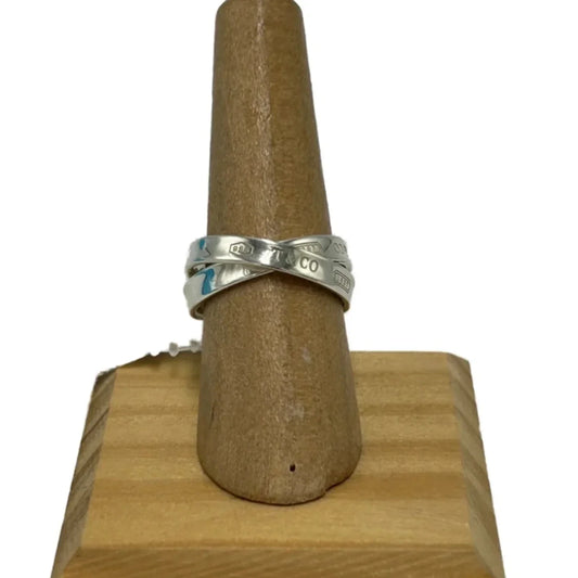 Tiffany & Company 925 Silver Interlocking Luxury Ring, Size 8