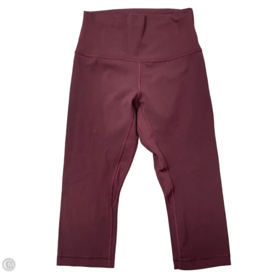 Athletic Leggings Capris By Lululemon In Maroon, Size: S