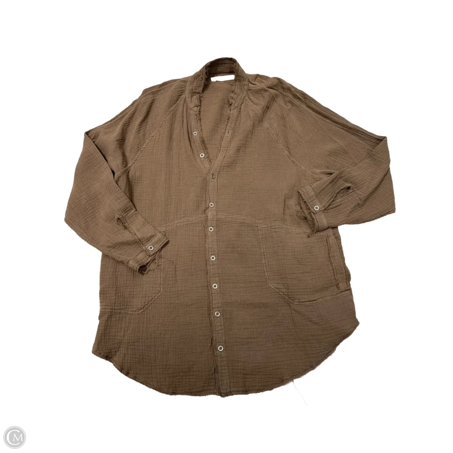 Top Long Sleeve By Free People In Brown, Size: S