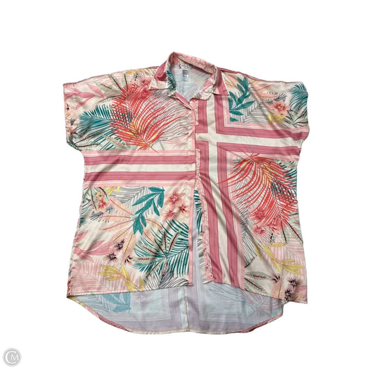 Tunic Short Sleeve By Free People In Pink, Size: Osfm