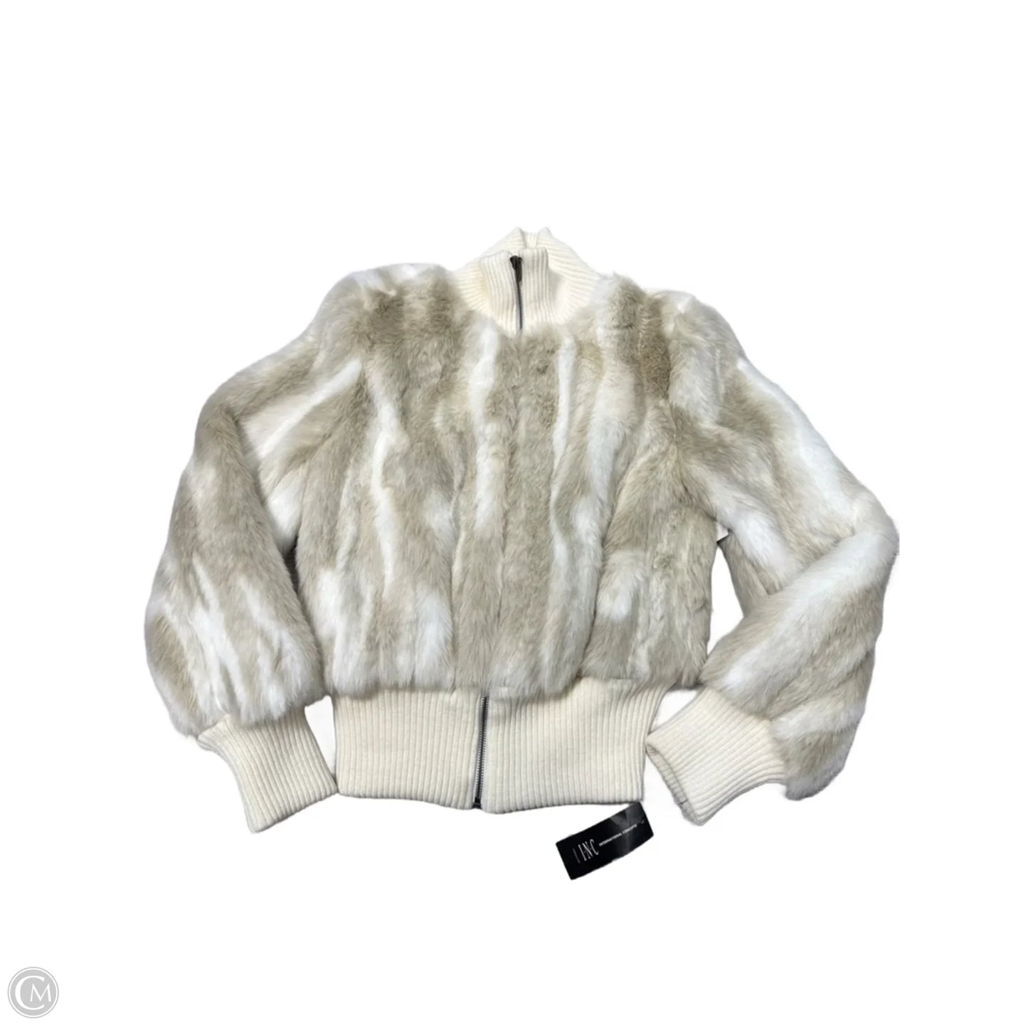 New! Jacket Faux Fur & Sherpa By Inc In Cream & White, Size: M