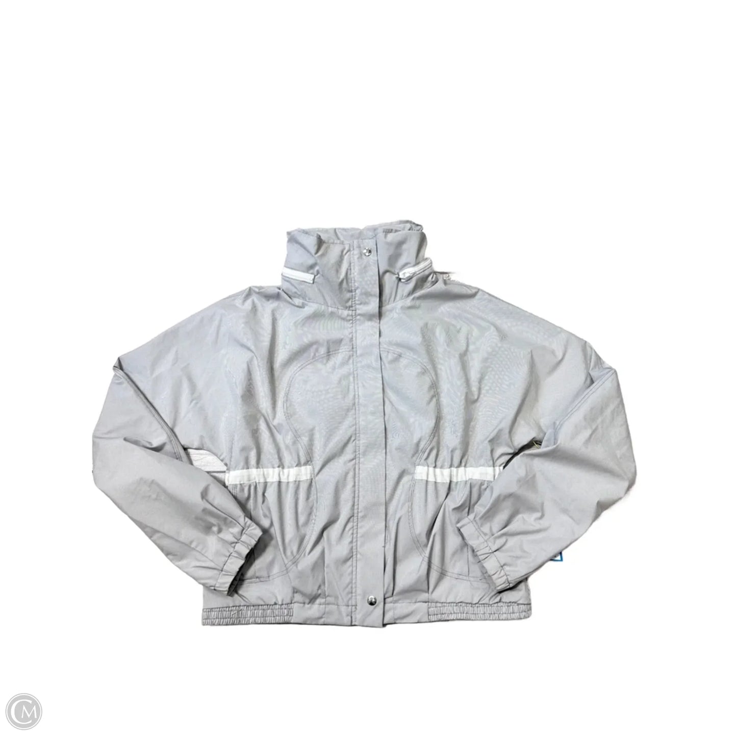 Athletic Jacket By Lululemon In Grey & White, Size: M