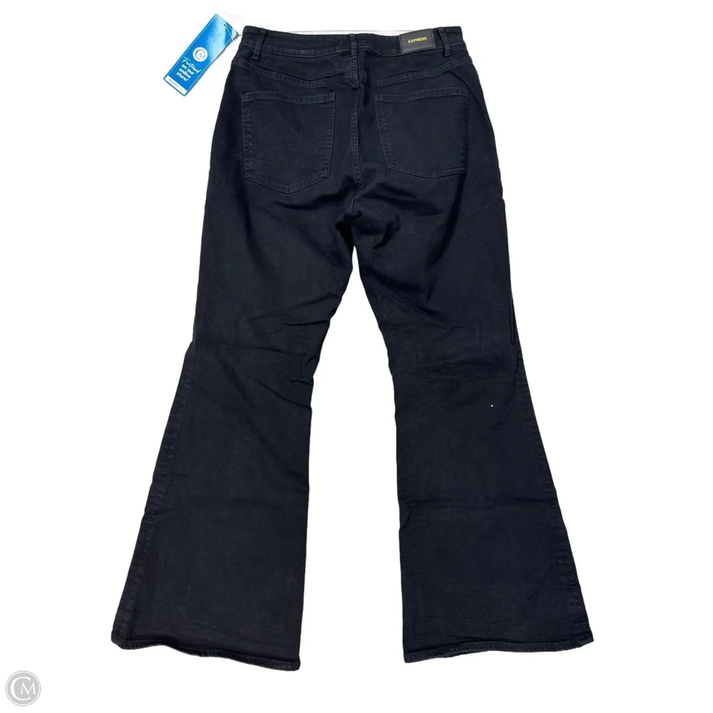 Jeans Flared By Express In Black Denim, Size: 12