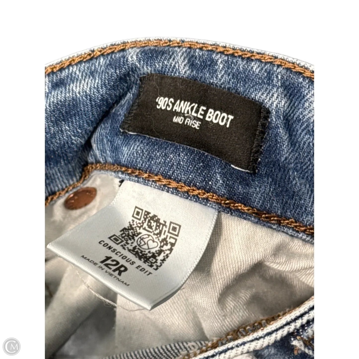 Jeans Straight By Express In Blue Denim, Size: 12