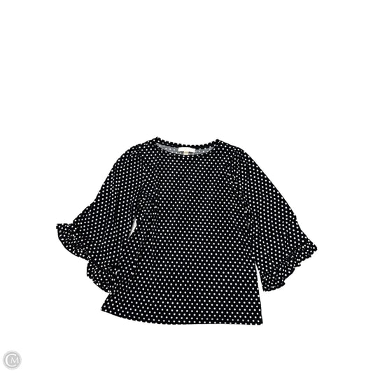 Top Long Sleeve By Michael By Michael Kors In Polkadot Pattern, Size: M