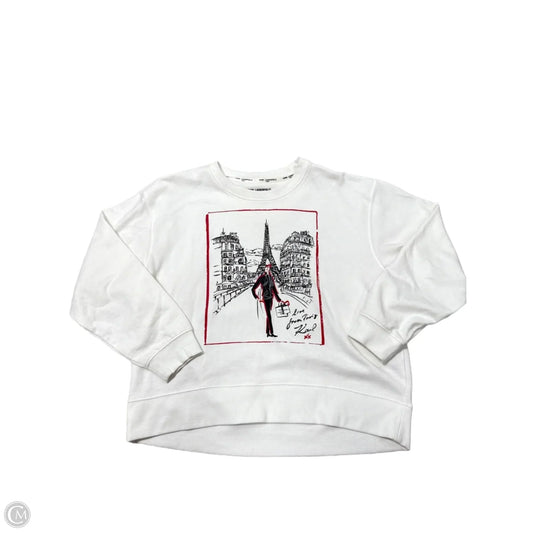 Top Long Sleeve Designer By Karl Lagerfeld In White, Size: L