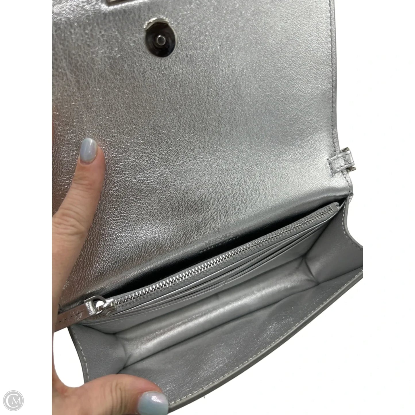 Versace Greca Metallic Luxury Wallet On A Chain