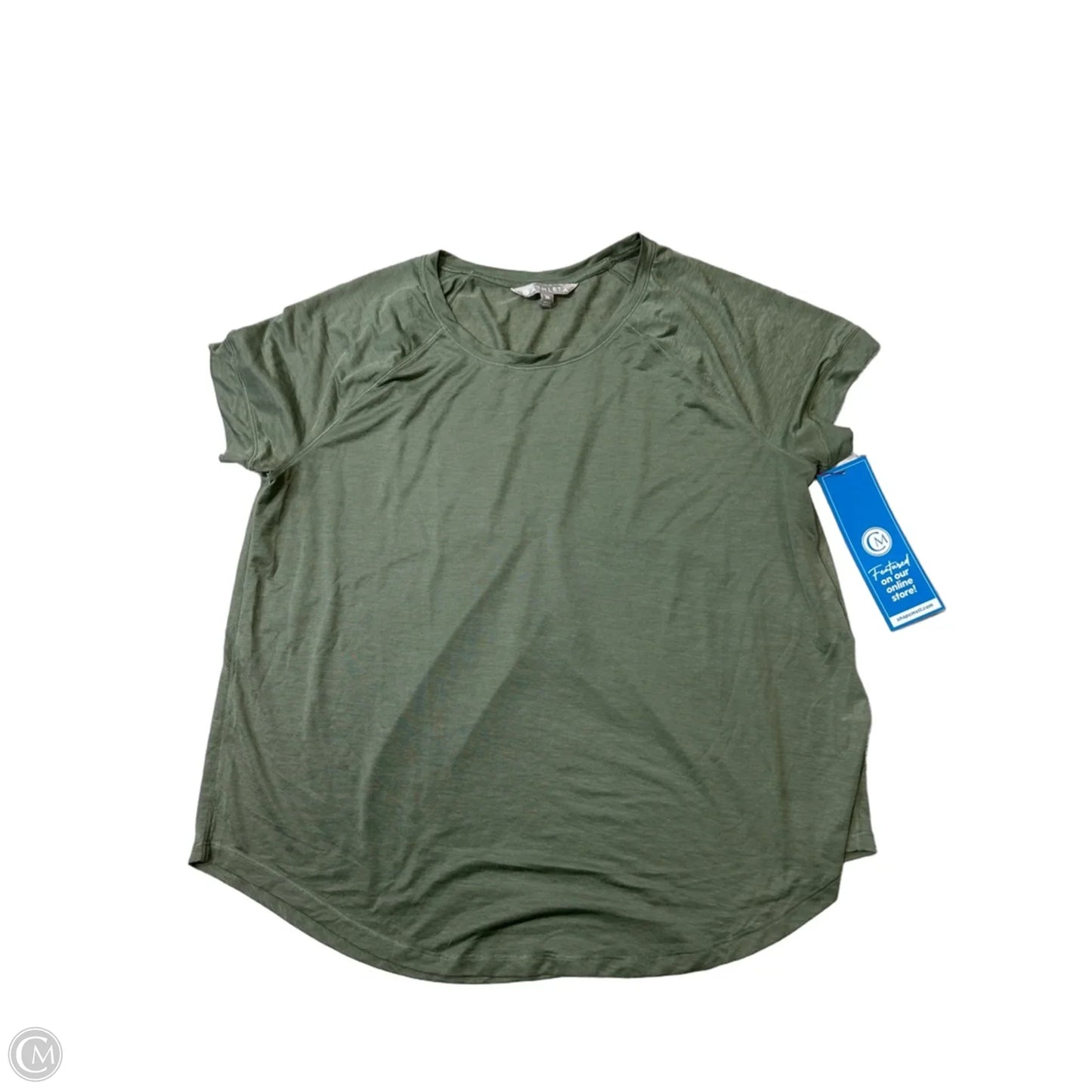 Athletic Top Short Sleeve By Athleta In Green, Size: Xl