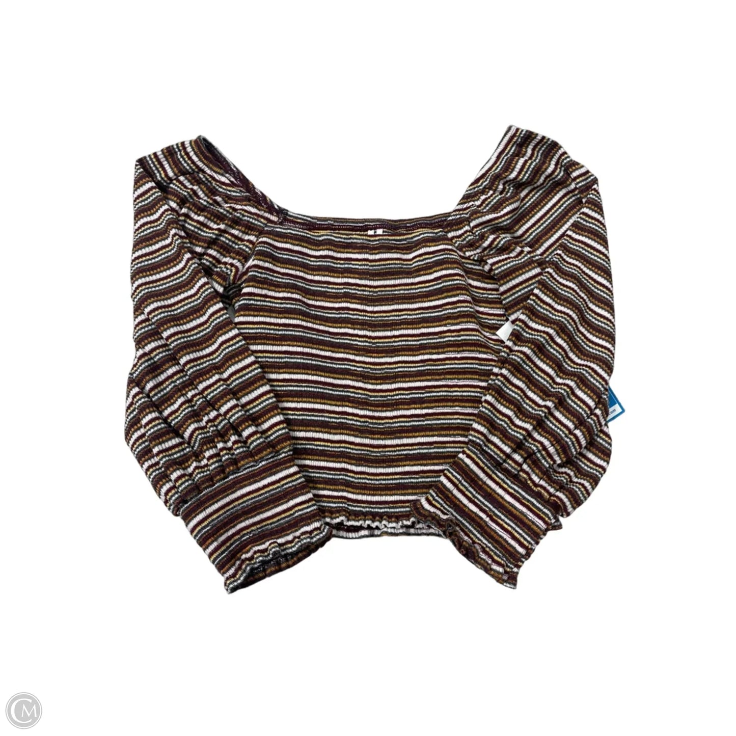 Top Long Sleeve By Anthropologie In Striped Pattern, Size: S