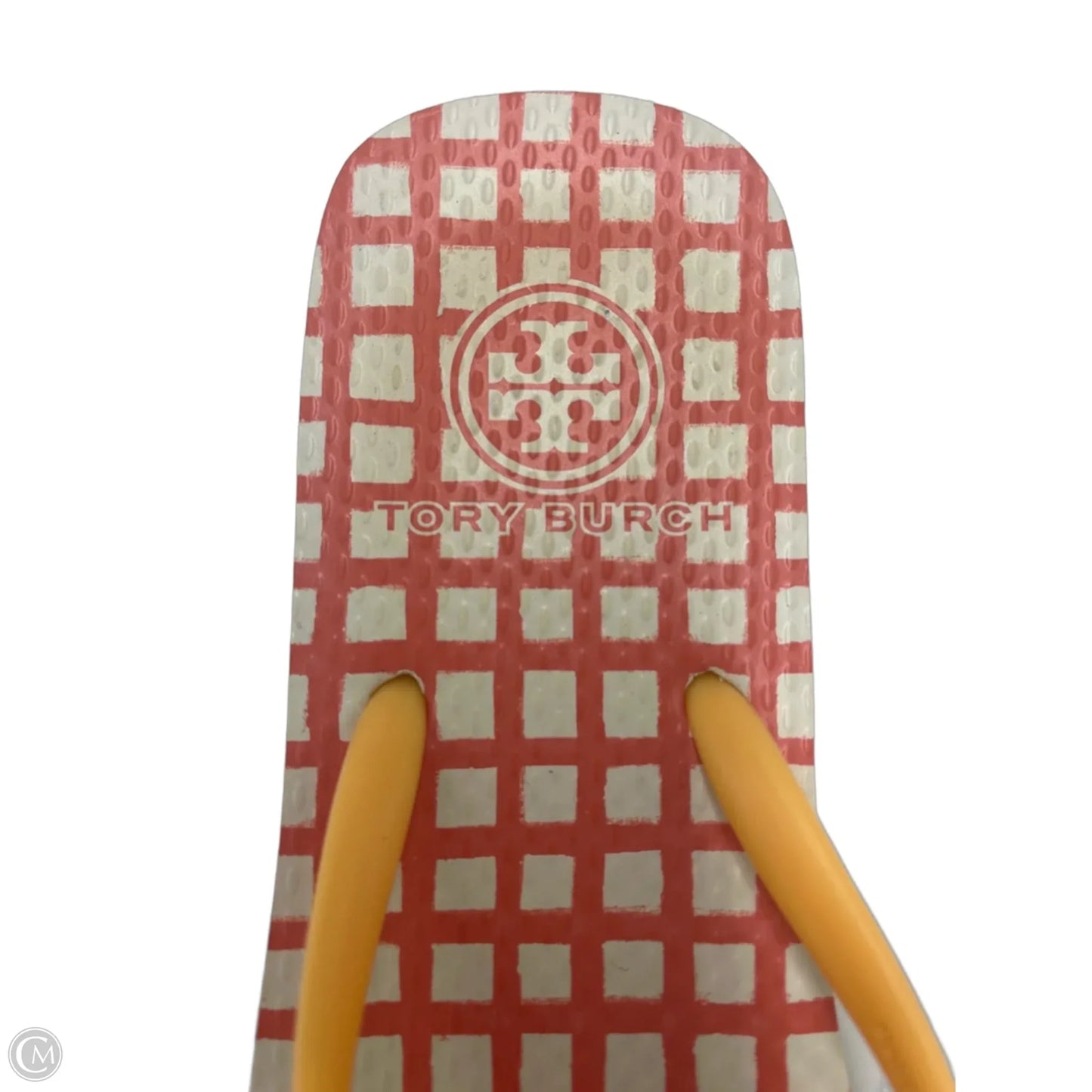 Sandals Designer By Tory Burch In Orange & White, Size: 7