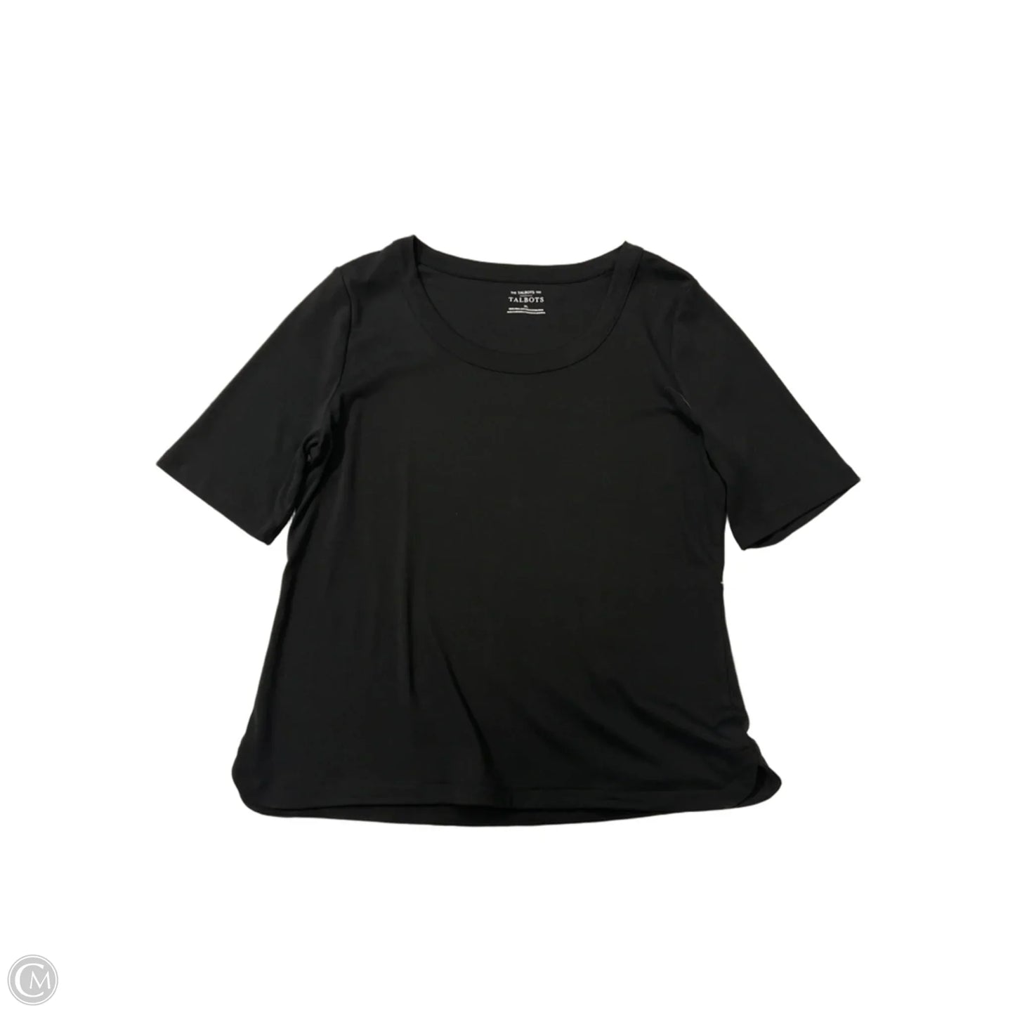 New! Top Short Sleeve Basic By Talbots In Black, Size: Xl