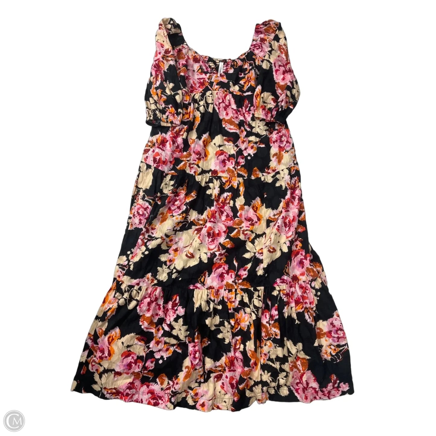 Dress Casual Maxi By Anthropologie In Black & Pink, Size: M