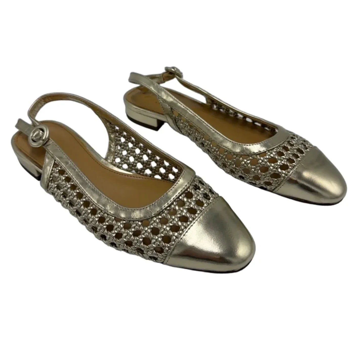Shoes Flats By J. Crew In Gold, Size: 7