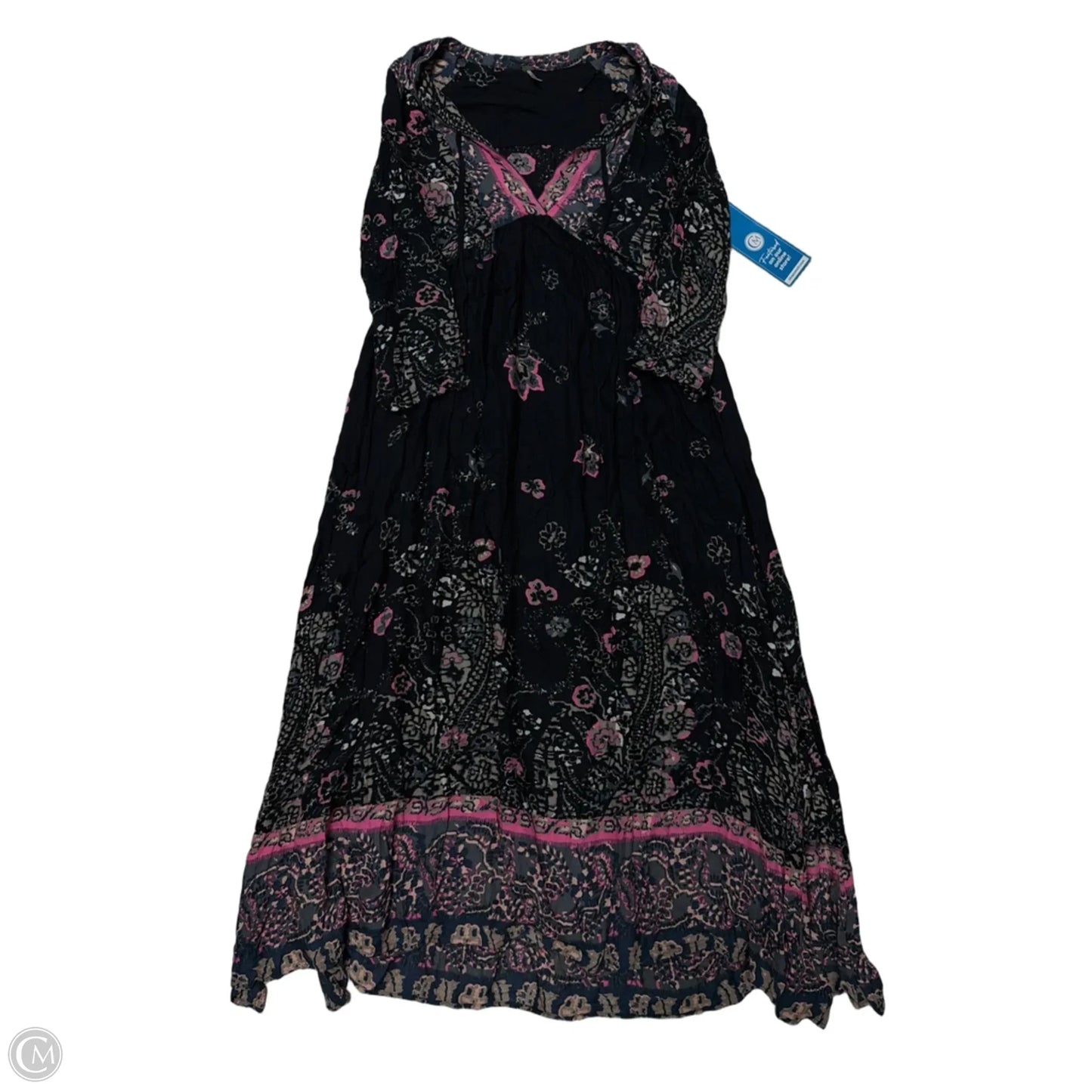 Dress Casual Maxi By Free People In Black & Pink, Size: Osfm