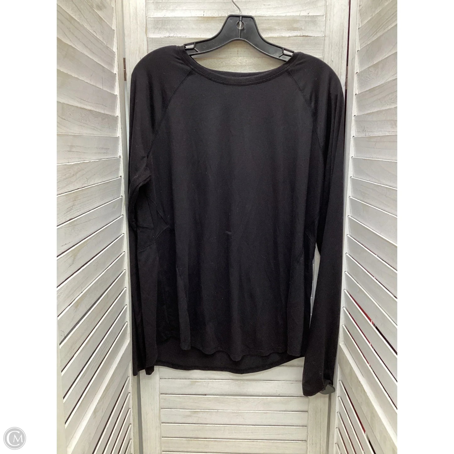 Athletic Top Long Sleeve Crewneck By Tek Gear In Black, Size: L