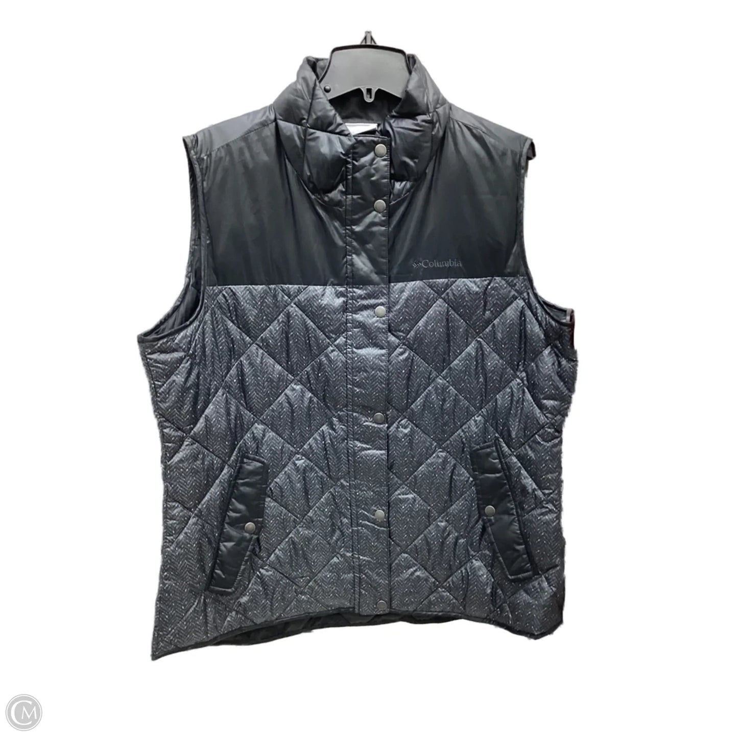 Vest Puffer & Quilted By Columbia In Black & Grey, Size: 1x
