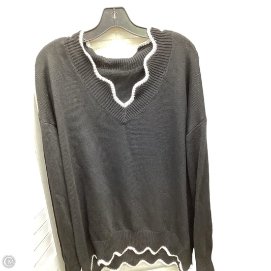 Sweater By Shein In Black & White, Size: 2x