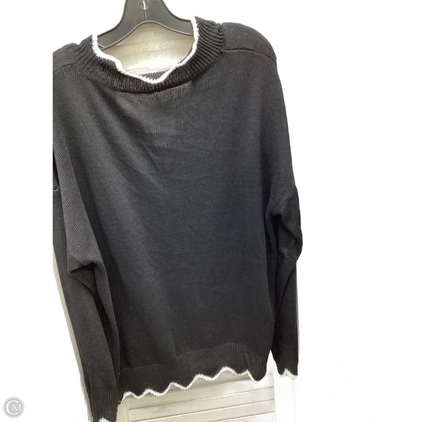 Sweater By Shein In Black & White, Size: 2x