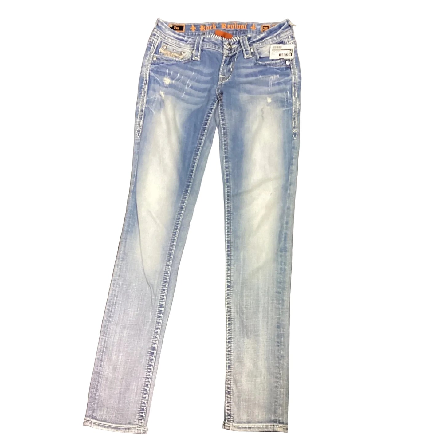 Jeans Skinny By Rock Revival In Blue Denim, Size: 4 (26)