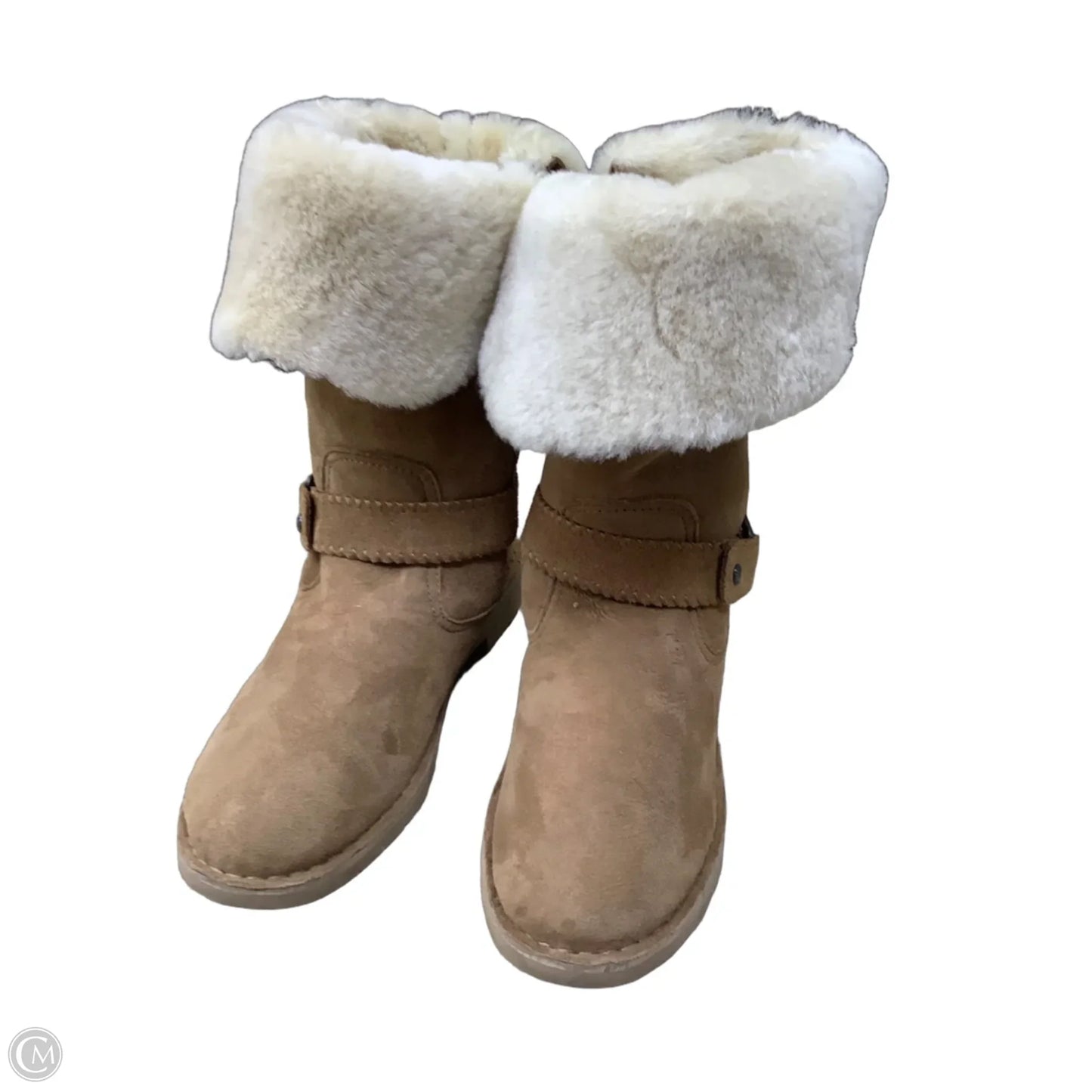 Boots Designer By Ugg In Brown, Size: 10