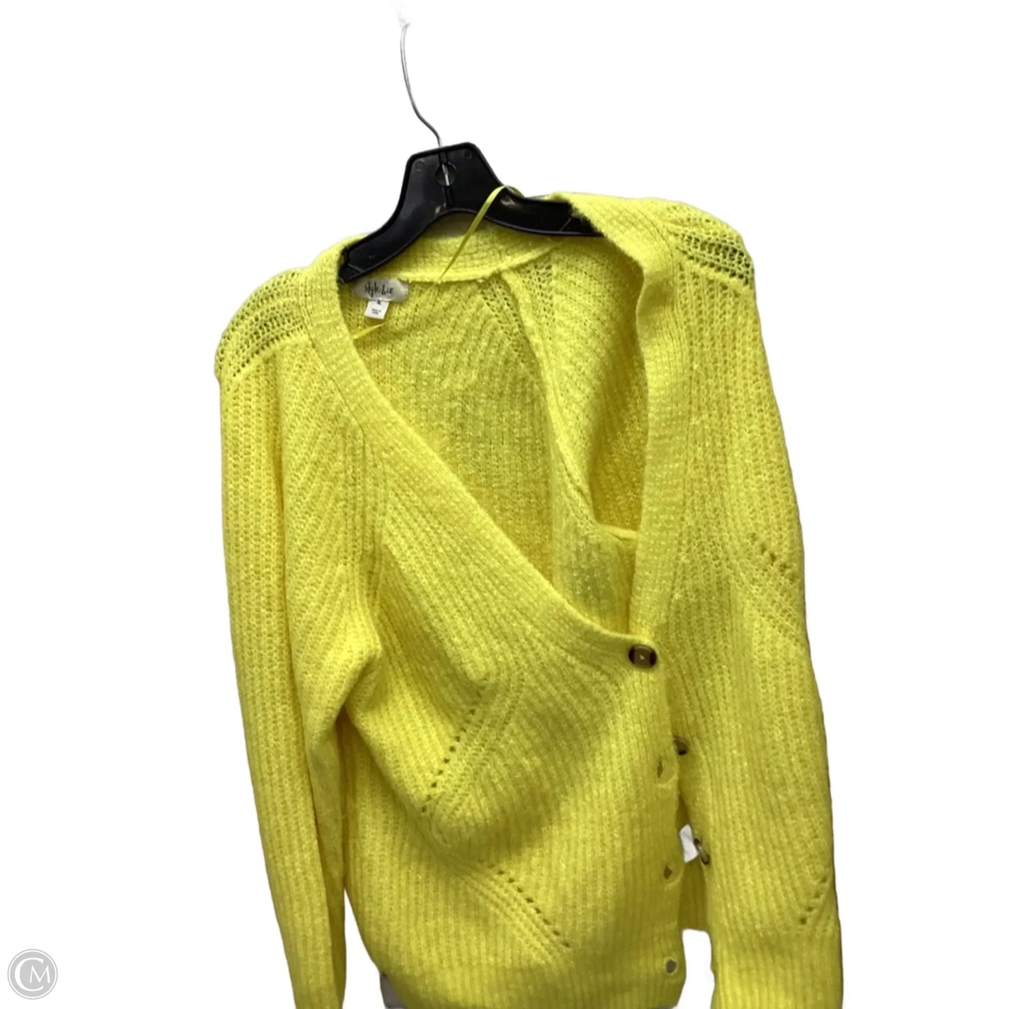 Sweater Cardigan By Style And Company In Yellow, Size: Xl