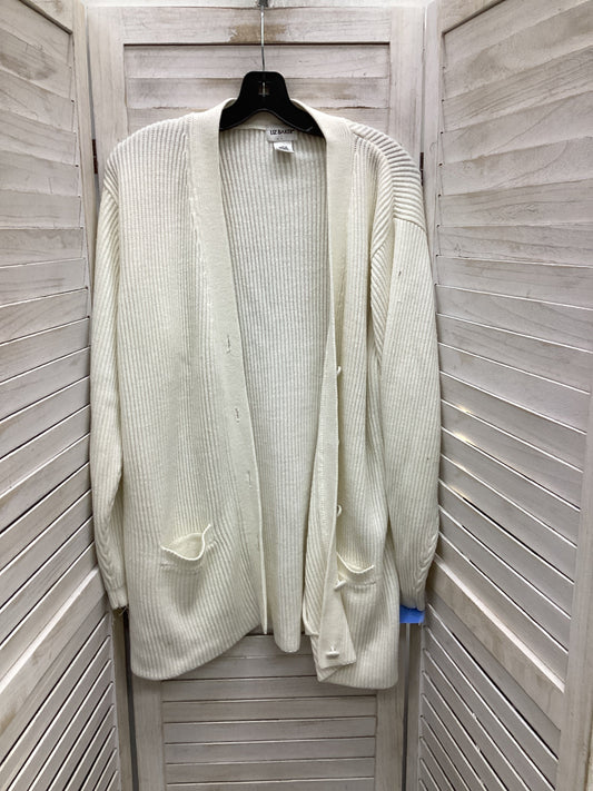 Sweater Cardigan By Liz Baker In Ivory, Size: L