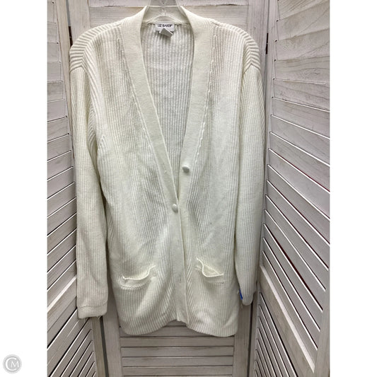 Sweater Cardigan By Liz Baker In Ivory, Size: L